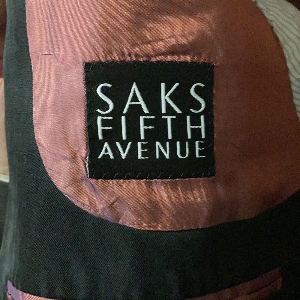 Saks Fifth Ave Black Double Vented Sports Jacket - Picture 2 of 4